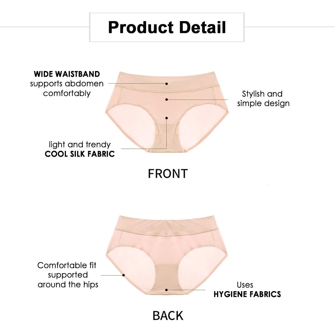 Seamless Beige Padded Panty